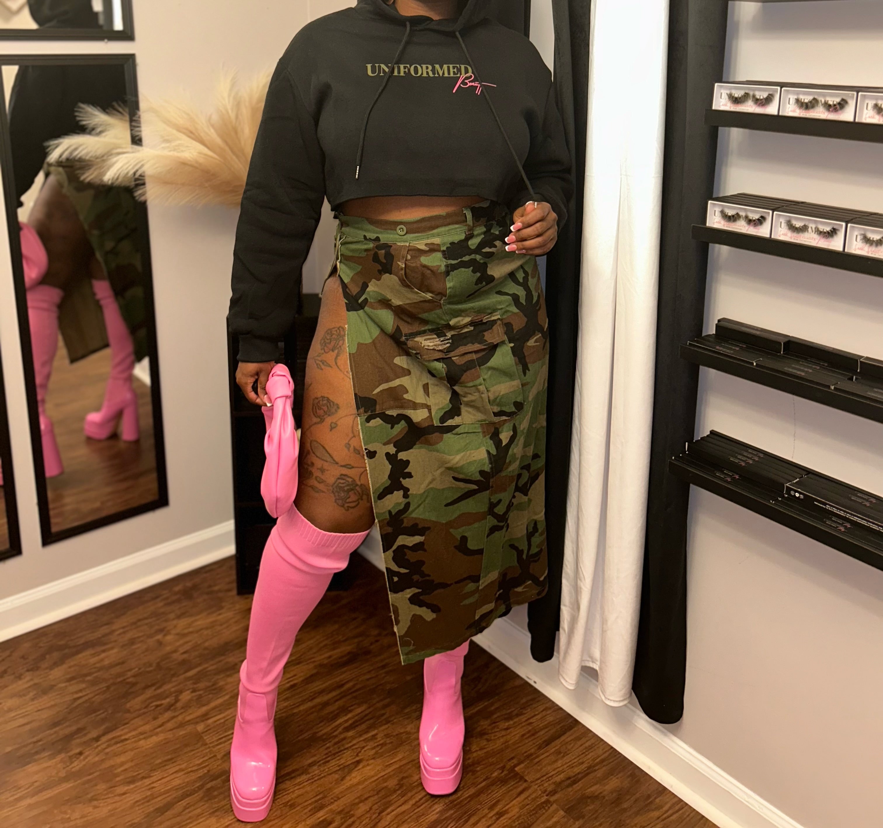 UB Logo Cropped Hoodies